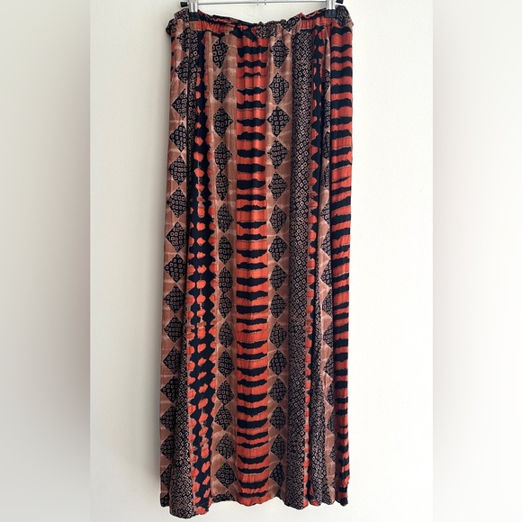 Madam Blue Clothing Animal Print/Tribal Print Skirt, Orange/Brown/Black, L - Picture 9 of 16